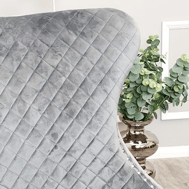 Luxury Chelsea Dining Chair with Lion Knocker, Buttoned Back, Velvet Finish, Multiple Colours - UK Luxury Furniture